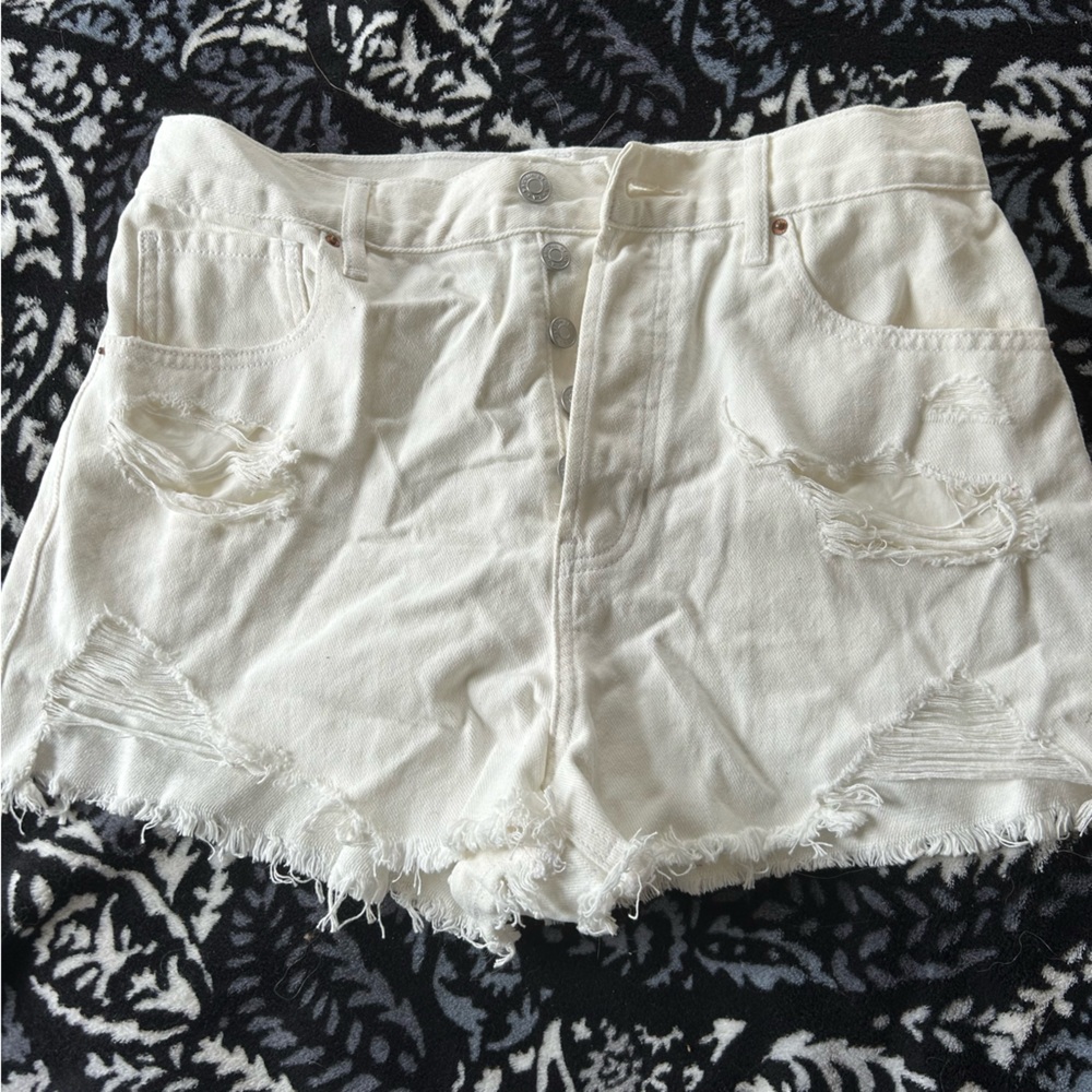 ripped white jeans shorts